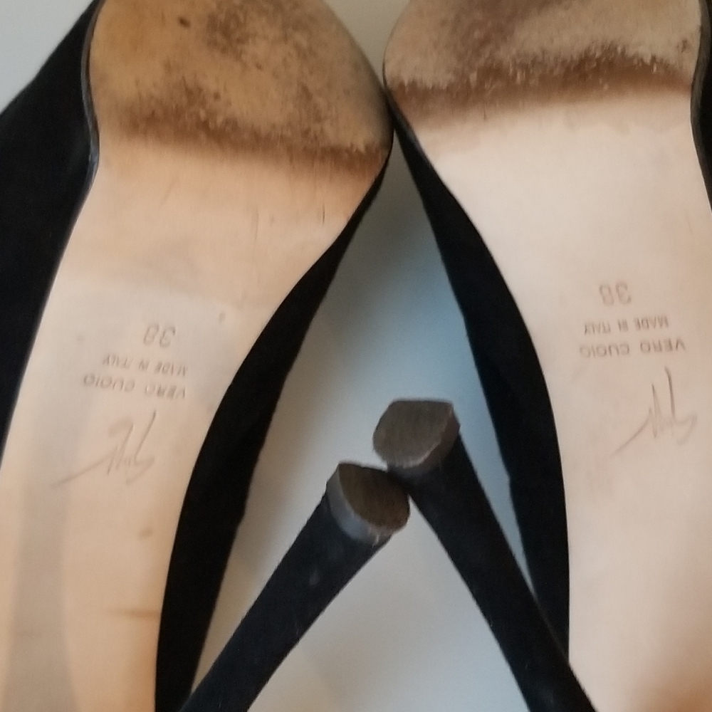 GIUSEPPE ZANOTTI SLINGBACK PLATFORM SANDALS (Black) Size 8 - Picture 4 of 4